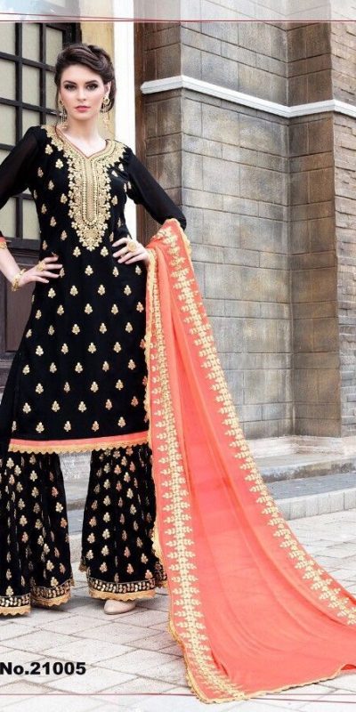 black-color-stylish-gota-patti-pattern-sharara-salwar-suit-with-heavy-work
