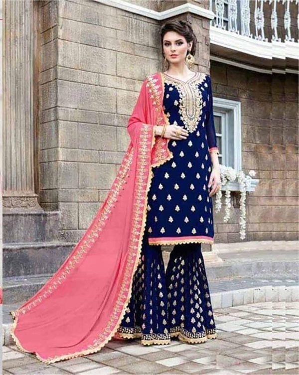 darkblue-color-stylish-gota-patti-pattern-sharara-salwar-suit-with-heavy-work
