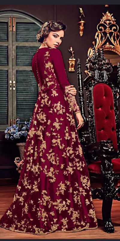 impeccable-maroon-color-heavy-net-with-embroidery-stone-work-suit