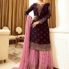 impeccable-wine-color-embroidered-georgette-stone-work-sharara-suit
