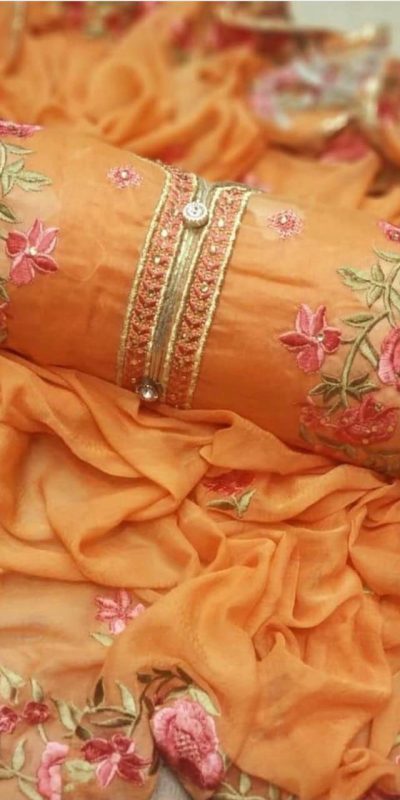 orange-colored-womens-wear-dairy-milk-embroidery-dress-material