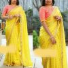 cotton-chex-with-heavy-coding-sequence-work-yellow-colour-fancy-saree