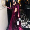 Ravishing Dark Purple Color Heavy Sequence Work Party Wear Saree