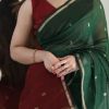 Aesthetically Green Color Soft Lilan Slab Jacquard Work Saree