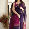 Aesthetically Violet Color Soft Lilan Slab Jacquard Work  Saree