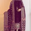Aglow Purple Color Georgette Embroidery Stone Work Sharara Suit