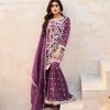 Artful Wine Color Heavy Georgette Embroidered Work Sharara Suit