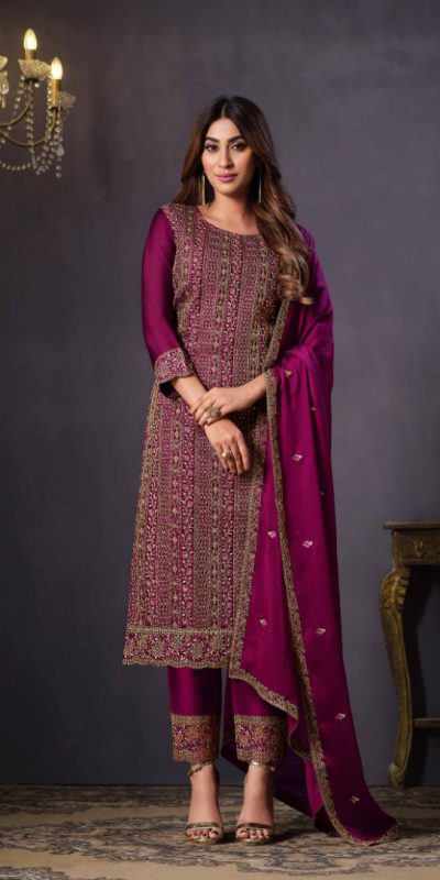 Awesome Pink Heavy Rangoli With Coding Sequence Embroidery Work Salwar Suit