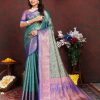 Dazzling Rama Green Color Lichi Silk Gold & Cooper Zari Saree