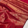 Dazzling Red Color Soft Lichi Silk Border And Rich Pallu Saree
