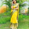 Tejaswini Yellow Color Soft Lichi Silk With Ordinary Design Saree