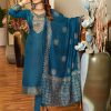 Mesmerizing Blue Color Rayon Embroidery Work Printed Kurti