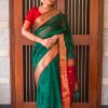 Nice-Looking Green Color Soft Banarasi Lichi Silk Saree