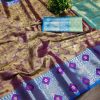 Superb Grey Color Soft & Pure Organic Silk Gold Zari Saree