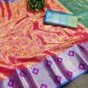 Superb Pink Color Soft & Pure Organic Silk Gold Zari Saree