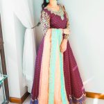 Luminous Purple Color Faux Georgette Embroidery Sequence Work Gown