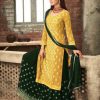 Adorable Yellow & Green Color Party Wear Georgette Sharara Suit