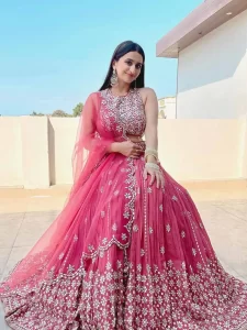 Wedding Wear Pink Lehenga Choli With Fancy Sequins Work