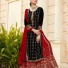 Black Georgette Embroidered Sharara Suit With Real Mirror Work