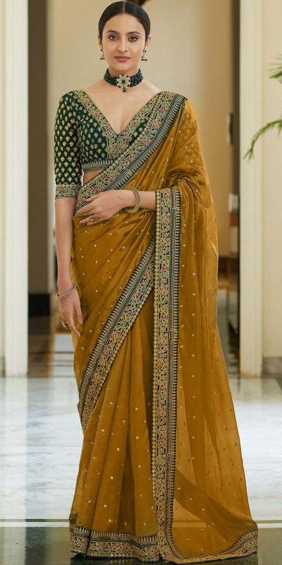 dazzling-yellow-color-heavy-border-vichitra-silk-wedding-saree