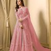 Drashti Dhami Pink Embroidered Georgette Net Anarkali Suit