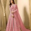 Drashti Dhami Pink Embroidered Georgette Net Anarkali Suit