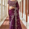Gorgeous Purple Color Kasturi Silk With Zari & Thread Work Saree