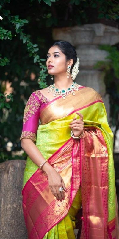 KP 4018 Green Color Soft Lichi Silk Jacquard Work Saree Casual, Party Wear, Wedding, Events Etc. Expected Delivery 4-6 Working Days @1499/- | Sarees, Bollywood Sarees, Creative Sarees, Designer Sarees, Embroidered Sarees, Ethnic Saree, Modern Digital sarees, Party Wear Sarees