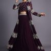 Magnificent Purple Color Heavy Georgette Lehenga Choli With Jacket