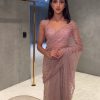 New Blockbuster Peach Color Sequence And Embroidery Saree