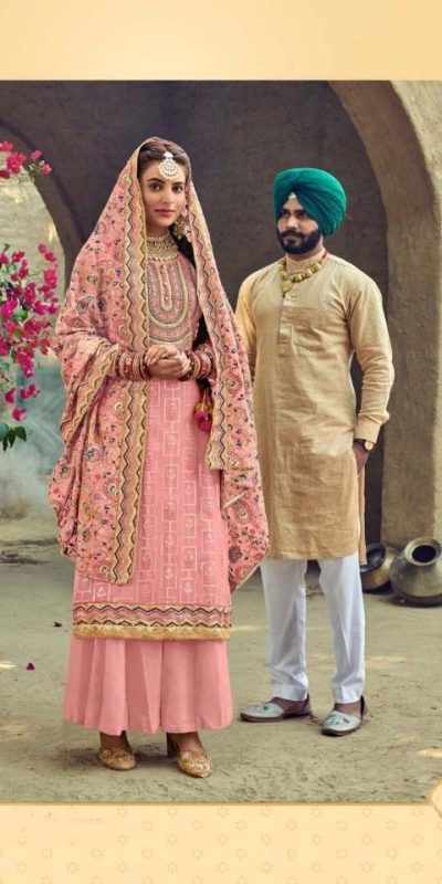 new-exclusive-peach-color-embroidery-work-sharara-suit