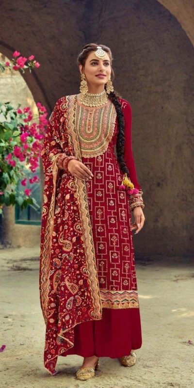 new-exclusive-red-color-embroidery-work-sharara-suit