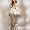 Perfect White & Black Color Georgette With Embroidery Work Plazzo Suit