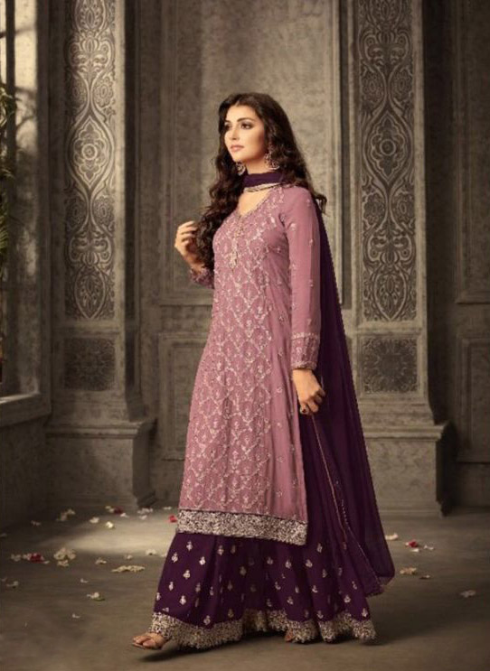MOHINI 47001 PINK-WINE Color: Pink-Wine Fabrics: Top :- Faux Georgette Embroidery And Stone Work Dupatta:- Nazmin Embroidery Work Lace | Salwar suit, Designer Suits, Casual Suits, Creative suits, Palazzo Suits, Party Wear Suits, Straight Suits