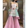 Yankita Kapoor White Pink Color Mirror Embellished Party Wear Sharara Suit