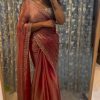 Alluring Peach Color Jimmy choo Thread Sequence Work Saree