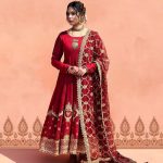 Alluring Red Color Georgette Embroidery Sequence Salwar Suit