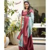 Classic Blue Color Soft Lichi Silk Cloth Rich Pallu All Over Saree