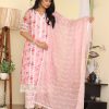 Cute Light Pink Color Organza Digital Printed Thread Anarkali Suit