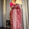 Dazzling Red Color Soft Lichi Silk Cloth Rich Pallu All Over Saree