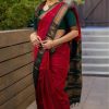Red Soft Silk Saree with Pallu Work