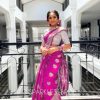 Fashionable Pink Color Soft Lichi Silk Beautiful Rich Pallu Saree
