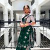 Fashionable Stone Green Color Soft Lichi Silk Rich Pallu Saree