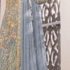 Feminine Slate Color Net Embroidery Diamond Work Sharara Suit