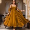 Gorgeous Coffee Heavy Faux Georgette Fully Flair Salwar Suit