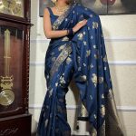 Graceful Blue ColorBanarasi Soft Silk Extra Ordinary Design Saree