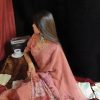 Graceful Orange Color Georgette Printed Pearl Lace Border Saree