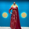 Grand Red Color Chinon Printed Sequence Embroidery Salwar Suit