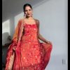 Grand Red Color Jimmy Chu Thread Sequence Work Salwar Suit