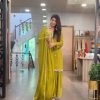 Mesmerizing Mustard Pure Chinnon Silk Embroidery Salwar Suit